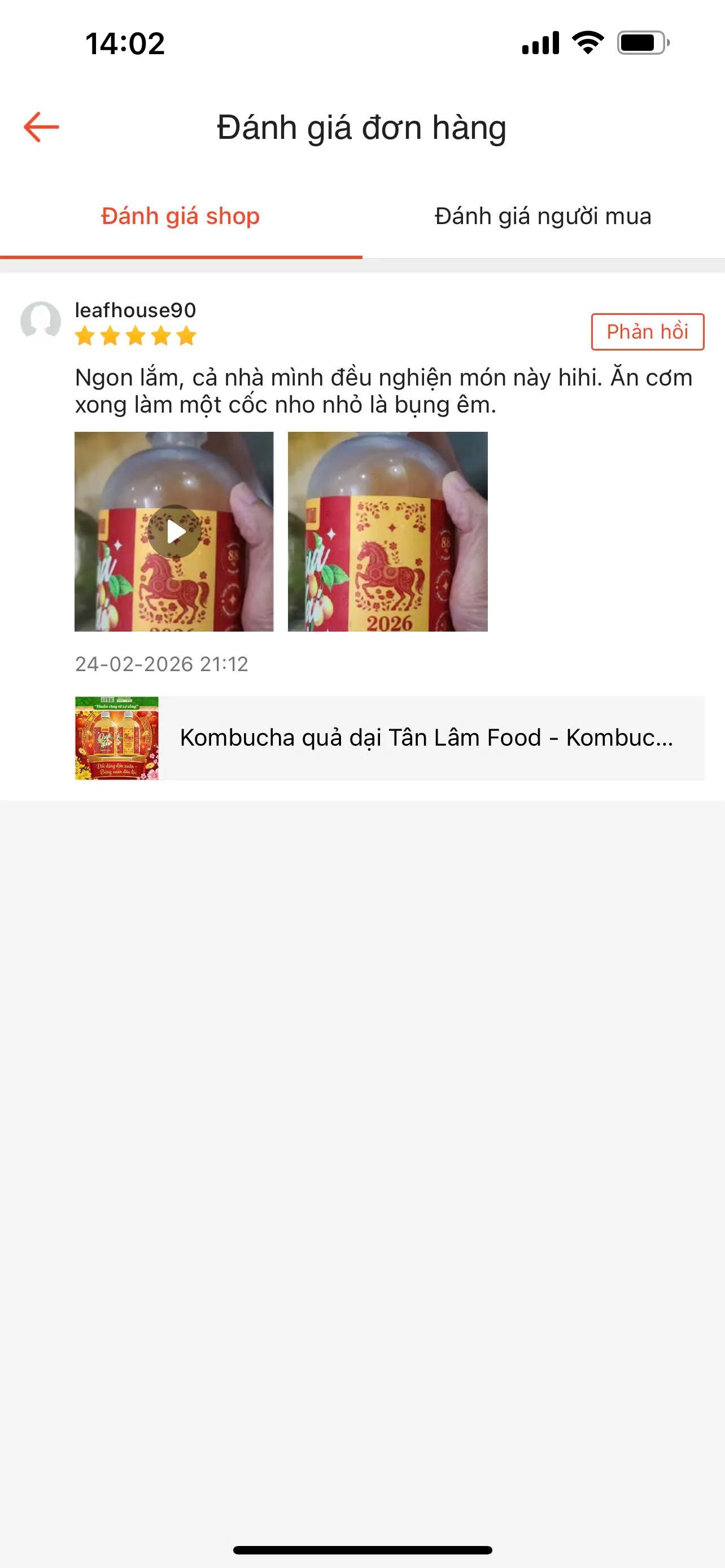 Đánh giá khách hàng 1